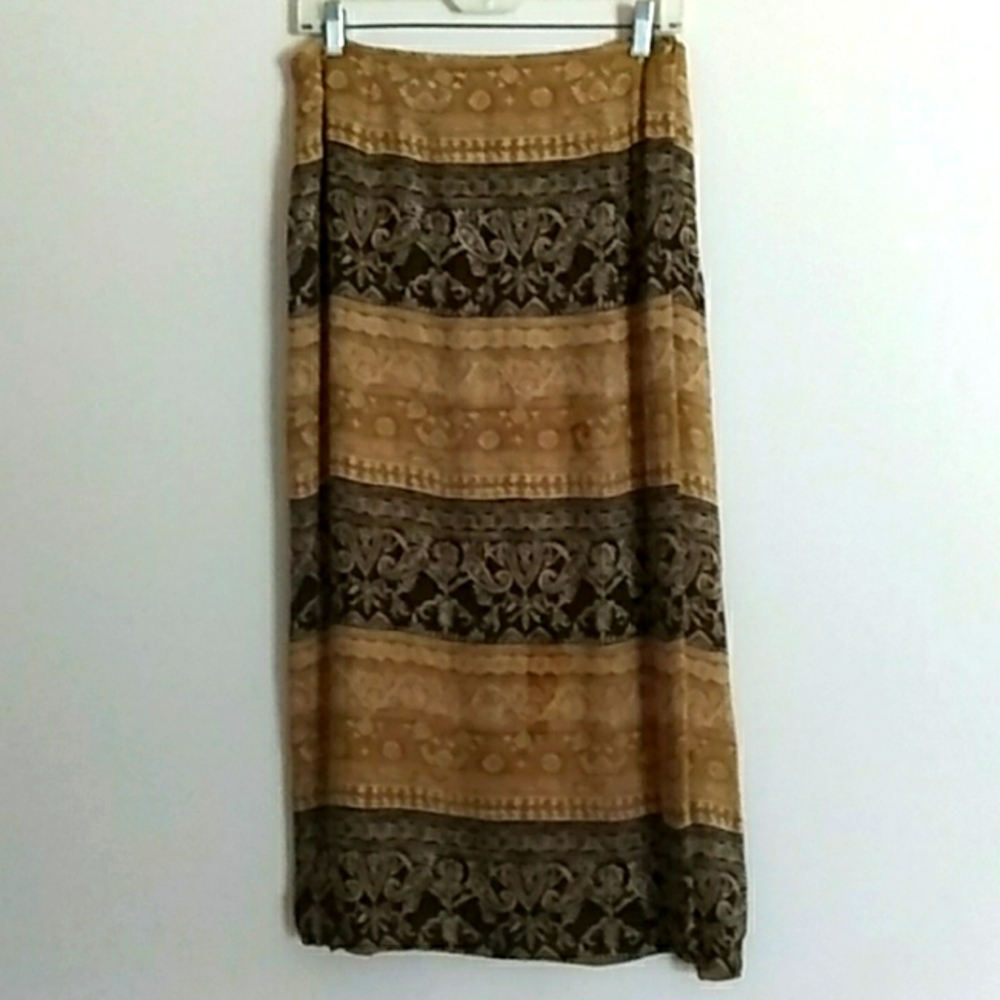 Jones New York 100% Silk Wrap Skirt SZ 12 Greenwich Olive